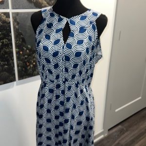 Blue & White Maxi Dress